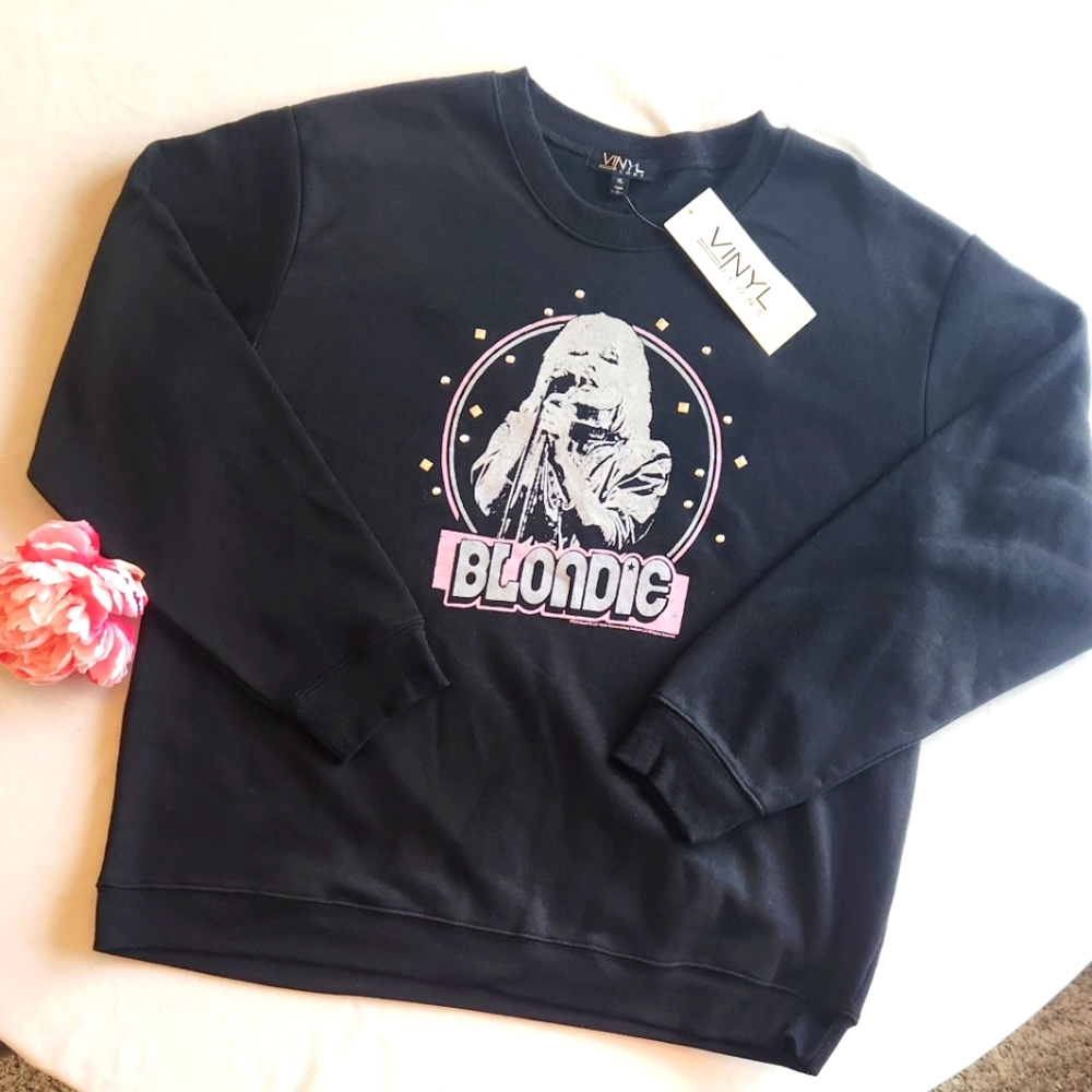 🏷️VINYL ICONS BLONDIE SWEATSHIRT METAL FRINGE XL - Picture 1 of 9